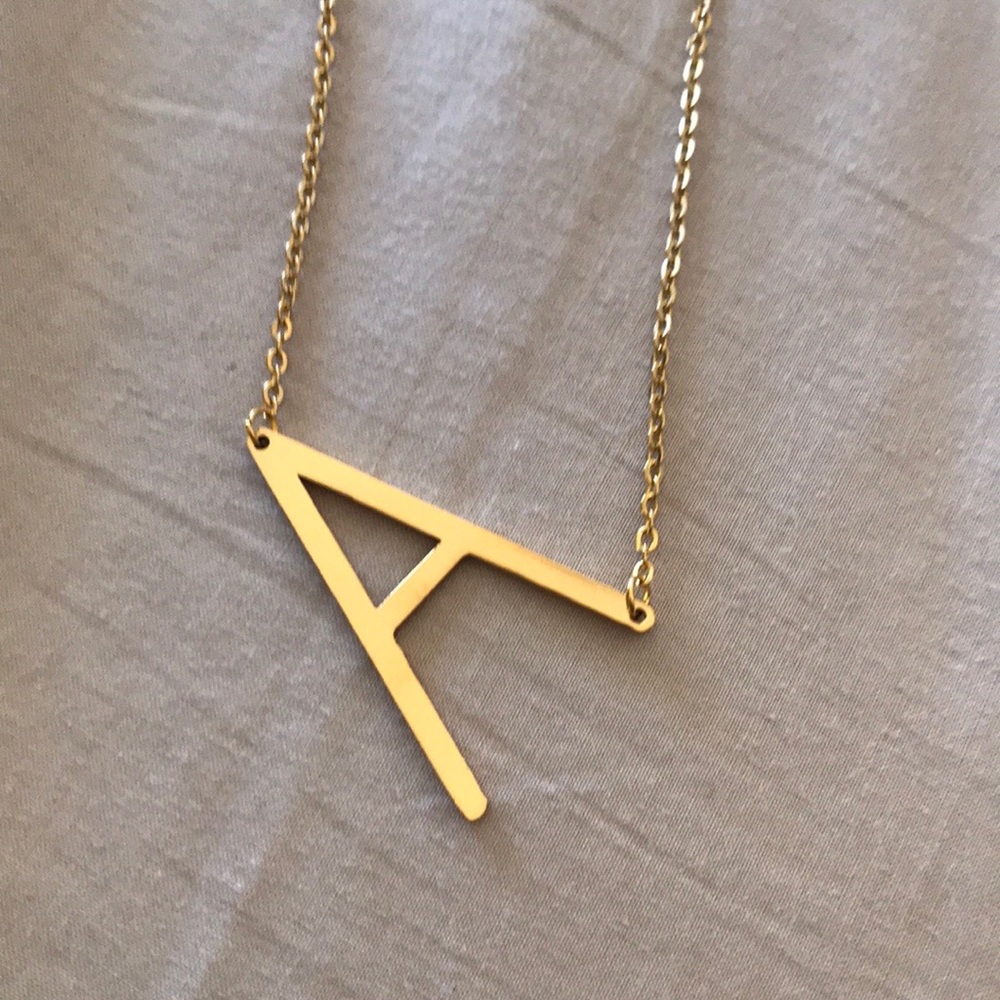 Monogram Pendant Necklace Initial A - image 1